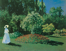 絵画 額縁付き 複製名画 世界の名画シリーズ クロード・モネ 「庭の女」 サイズ 10号_画像2