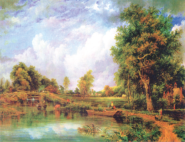 絵画 複製名画 キャンバスアート 世界の名画シリーズ ウィリアム･ワット ｢ デッドハム湖 ｣ サイズ 6号, 住まい, インテリア, その他