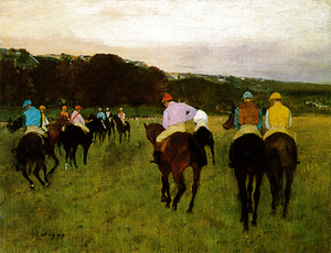 絵画 複製名画 キャンバスアート 世界の名画シリーズ エドガー・ドガ 「ロングシャムの競走馬」 サイズ 20号