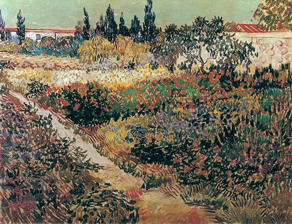 Pintura Reproducción Obra Maestra Lienzo Arte World Masterpiece Series Vincent van Gogh Jardín de Flores en Arles Tamaño 10, Alojamiento, interior, otros