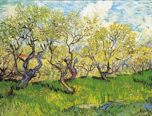 絵画 複製名画 キャンバスアート 世界の名画シリーズ ヴィンセント・ヴァン・ゴッホ 「 花咲く果樹園 」 サイズ 15号