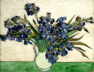 絵画 複製名画 キャンバスアート 世界の名画シリーズ ヴィンセント・ヴァン・ゴッホ 「 花瓶のアイリス 」 サイズ 15号