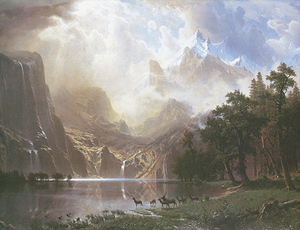 絵画 複製名画 キャンバスアート 世界の名画シリーズ ビアシュタット 「シエラネバダ山脈の風景」 サイズ 15号