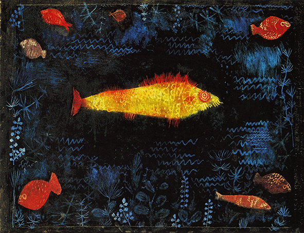Painting Reproduction Masterpiece Canvas Art World Famous Painting Series Paul Klee Golden Fish Size 10, residence, interior, others