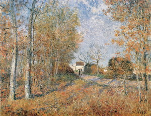 Art hand Auction Pintura Reproducción Lienzo Arte World Masterpiece Series Sisley Bosque de Chabron Tamaño 25, Alojamiento, interior, otros