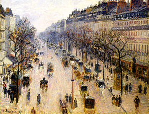 Art hand Auction Reproduction de peinture, chef-d'œuvre sur toile, série de chefs-d'œuvre du monde, Pissarro Boulevard Montmartre un matin d'hiver, taille 25, Logement, intérieur, autres