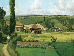 絵画 複製名画 キャンバスアート 世界の名画シリーズ ピサロ 「レ・パティの風景」 サイズ 10号