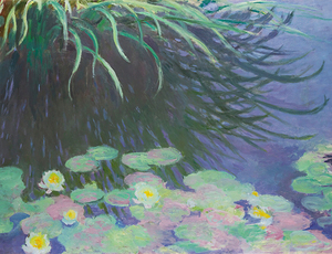 絵画 複製名画 キャンバスアート 世界の名画シリーズ クロード・モネ 「睡蓮と水面に映る草」 サイズ 6号