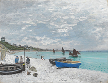 絵画 複製名画 キャンバスアート 世界の名画シリーズ クロード・モネ 「サン=タドレスのビーチ」 サイズ 6号_画像1