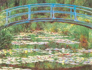 絵画 複製名画 キャンバスアート 世界の名画シリーズ クロード・モネ 「睡蓮 (ジヴェルニーの日本橋)」 サイズ 6号
