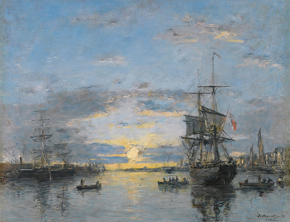 Paintings Reproductions Canvas Art World Masterpieces Series Boudin Le Havre, Sunset Port Size 15, Housing, interior, others