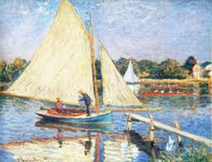 絵画 複製名画 キャンバスアート 世界の名画シリーズ ピエール・オーギュスト・ルノワール 「 アルジャントゥイユの帆船 」 サイズ 25号