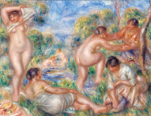 絵画 複製名画 キャンバスアート 世界の名画シリーズ ピエール・オーギュスト・ルノワール 「 浴女たち 」 サイズ 6号