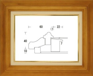 額縁 油彩額縁 油絵額縁 木製フレーム 不二型 木地 サイズF6号