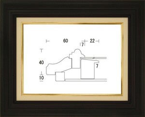 額縁 油彩額縁 油絵額縁 木製フレーム 不二型 セピア サイズF10号