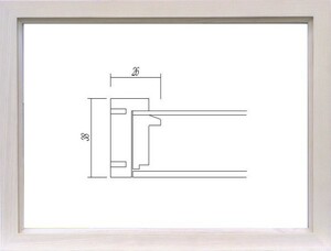 油絵用 額縁　アートフレーム 9978 サイズ F3号 ホワイト 白