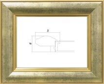 油絵用 額縁 軽量タイプ 樹脂製 3474 UVカットアクリル付 サイズ P10号 ゴールド_画像1