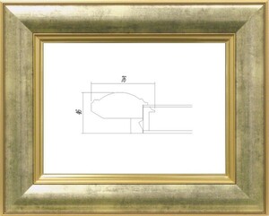 油絵用 額縁 軽量タイプ 樹脂製 3474 UVカットアクリル付 サイズ F15号 ゴールド