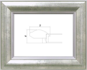 油絵用 額縁 軽量タイプ 樹脂製 3474 UVカットアクリル付 サイズ F12号 シルバー