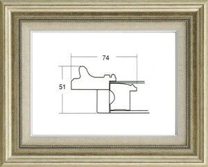 油絵用 額縁 UVカットアクリル付 8111 F6号 シルバー 銀