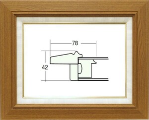 額縁　油絵/油彩額縁 木製フレーム 3427 ガラス付 サイズ F6号 チーク