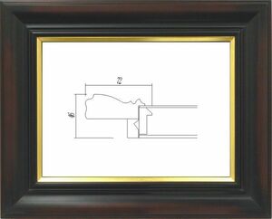 油絵/油彩額縁 樹脂製フレーム UVカットアクリル付 7714 サイズ F12号 赤鉄