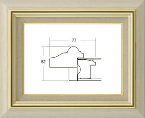 油絵用 額縁 UVカットアクリル付 8116 F10号 アイボリー