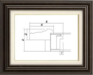 油絵用 額縁 木製フレーム アクリル付 7741 サイズ F3号 コクタン