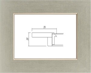 額縁　油絵/油彩額縁 木製フレーム UVカットアクリル付 3463 サイズ F3号 シルバー