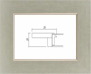 額縁　油絵/油彩額縁 木製フレーム UVカットアクリル付 3463 サイズ F8号 シルバー