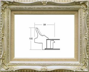 油絵/油彩 額縁 アクリル付 7802 サイズ F20号 シルバー 銀