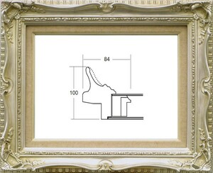 額縁　油絵用 額縁 アクリル付 7802 サイズ F3号 シルバー 銀