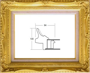 額縁　油絵用 額縁 アクリル付 7802 サイズ F3号 ゴールド 金