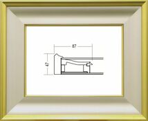 額縁　油絵/油彩額縁 木製フレーム 3407 アクリル付 サイズ F3号 金泥 ( ゴールド マッド)_画像1
