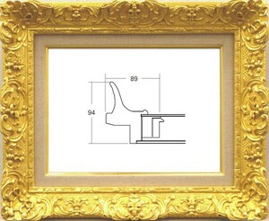 油絵/油彩額縁 木製フレーム アクリル付 7821 サイズ F10号 ゴールド 金