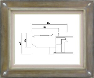 油絵/油彩額縁 樹脂製フレーム 高級額縁 フレーム アクリル付 7101 サイズ F30号 シルバー
