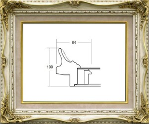 油絵/油彩 額縁 アクリル付 7802 サイズ P20号 アンティークアイボリー ホワイト