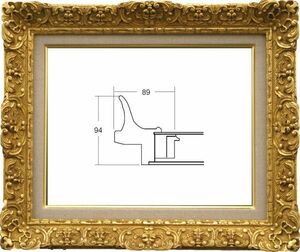 油絵/油彩額縁 木製フレーム アクリル付 7821 サイズ F10号 ダークゴールド 金
