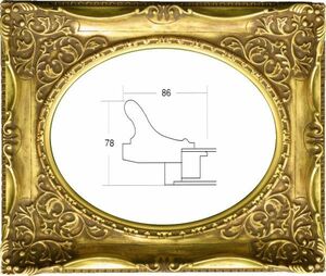 額縁　油絵/油彩額縁 木製フレーム アクリル付 7826 サイズ F3号 アンティークゴールド 金