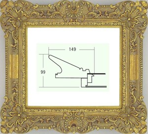 額縁　油絵/油彩額縁 アクリル付 9223 F15号 ゴールド 金