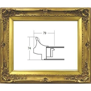 油絵用 額縁 アクリル付 7812 サイズ SM アンティークゴールド 金