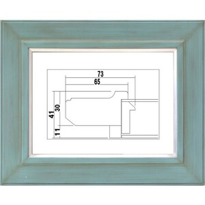 額縁　油絵/油彩額縁 樹脂製フレーム アクリル付 7744 サイズ SM アンティークブルー