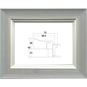 額縁　油絵/油彩額縁 木製フレーム UVカットアクリル付 3484N サイズ F0号 銀ねず シルバー グレー