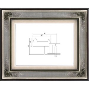 額縁　油絵/油彩額縁 木製フレーム 高級額縁 アクリル付 7102 サイズ F3号 シルバー