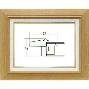 額縁　油絵/油彩額縁 木製フレーム 3427 ガラス付 サイズ F4号 木地