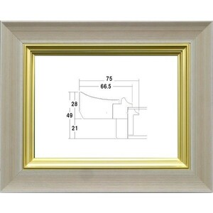 額縁　油絵/油彩額縁 木製フレーム UVカットアクリル付 3484N サイズ F3号 うす茶 ブラウン