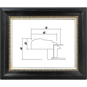 額縁　油絵/油彩額縁 木製フレーム 高級額縁 アクリル付 7100 サイズ F3号 鉄黒 ブラック