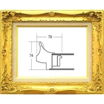 額縁　油絵/油彩 額縁 アクリル付 7812 サイズ F3号 ゴールド 金_画像4