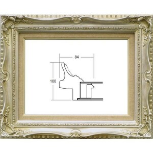 油絵/油彩額縁 成型フレーム アクリル付 7802 サイズ P30号 シルバー 銀