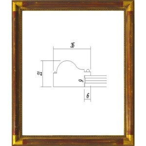 デッサン用額縁 木製フレーム 7510 四ッ切サイズ アンティークレッド